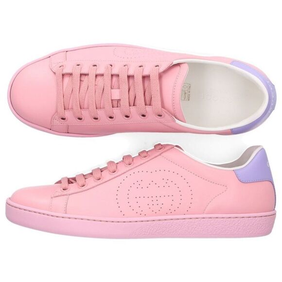 GUCCI Men Pink & Purple Leather New Ace Athletic Sneakers Size 39.5 main image 12